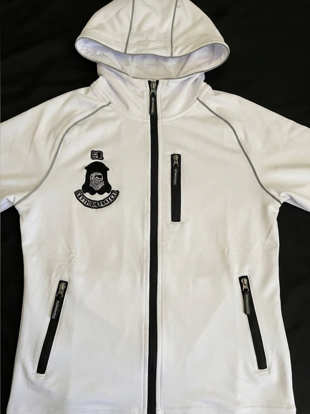 White Performance Hooded Jacket with Logo